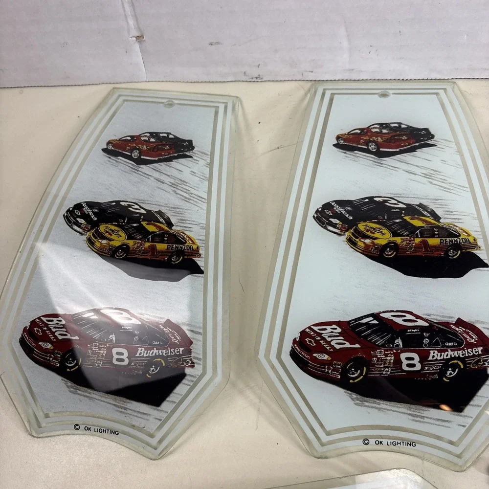 Dale Earnhardt Touch Lamp Shade Replacement Glass Sections OK LIGHTING Lot of 6